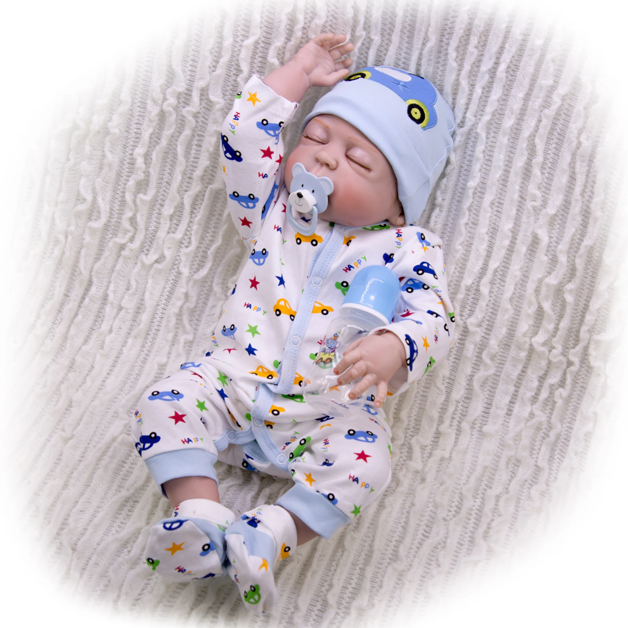 KEIUMI Hot 23 ''Reborn Baby Dolls Menino полный Силиконовый реалистичный винил спальный Boneca Reborn игрушка для детского дня подарки