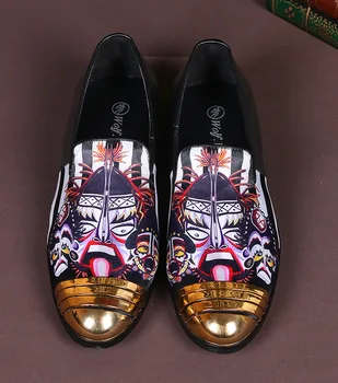 

KPOCCOBKN Loafers Cowhide Cow Leather Slip-on Korean Style Pointed Casual Genuine Leather Full Grain Leather Male Rubber Solid