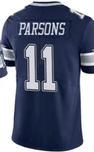 Custom Embroidery For Men Women Kid Youth Micah Parsons White Blue Navy Color American Football Jersey