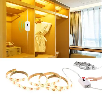 

Under Cabinet Light Hand Sweep Sensor Smart Switch 5V USB LED Strip Kithcen Light Hand Movement Detect Bedroom Closet Night Lamp