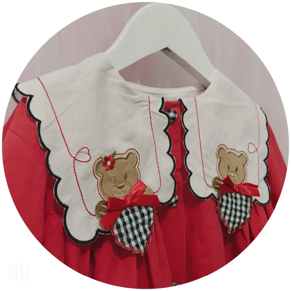 От 0 до 7 лет из 2 предметов, осенне-зимнее винтажное красное платье принцессы с вышивкой и сумочкой для маленьких девочек, повседневное рождественское праздничное платье