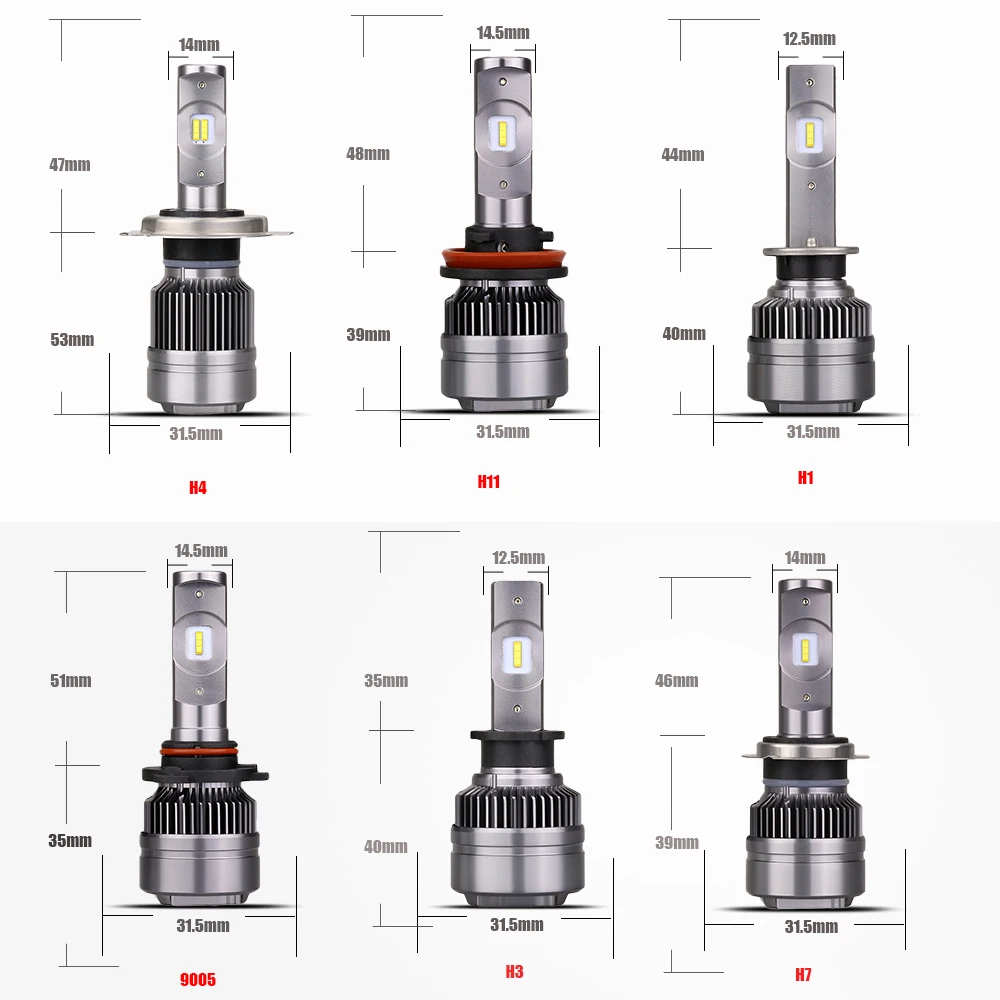 ANMINGPU 16000lm/пара точечные светодиодные лампы H7 H4 H1 H11 9005 9006 H8 880/881 5800K автоматического