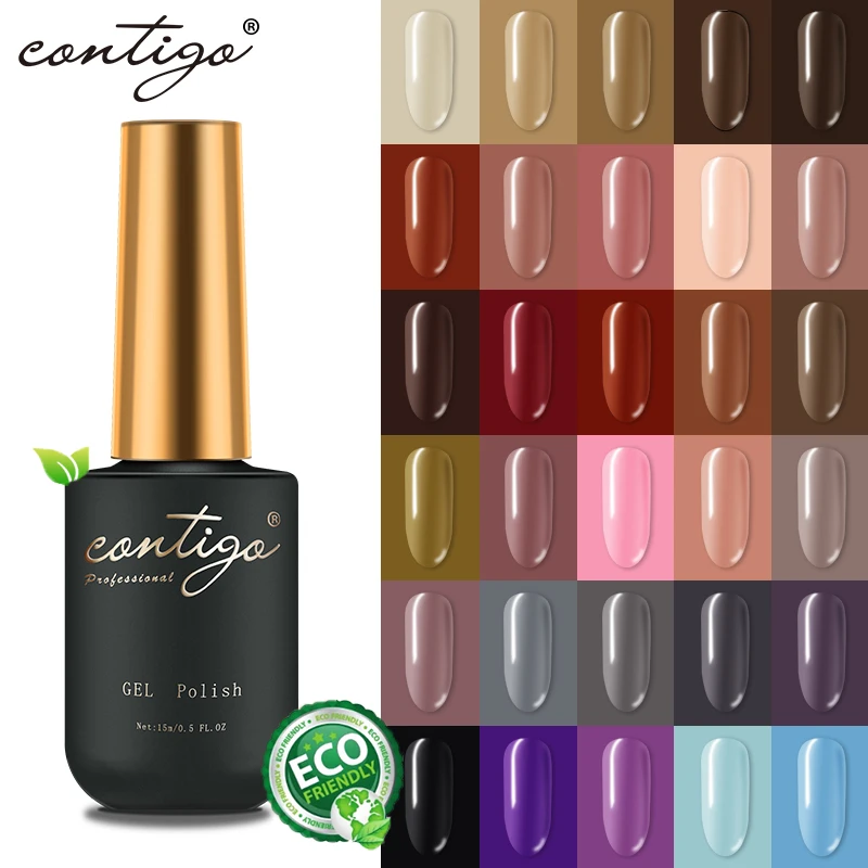 

CONTIGO Soak off Gel Varnish 15ml UV Led 60 Colors Gellac Semi permanent Varnishes Hybrid Nail Polish for Nails Desgin Lacquers