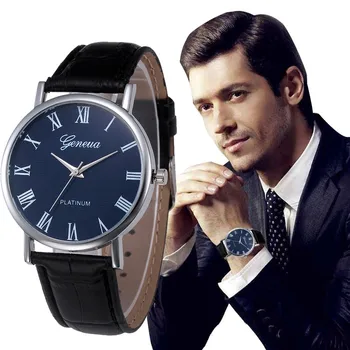 

Retro Design Leather Band Analog Alloy Quartz Wrist Men's watch Wrist Party decoration suit Dress Watch gifts male man boyfriend