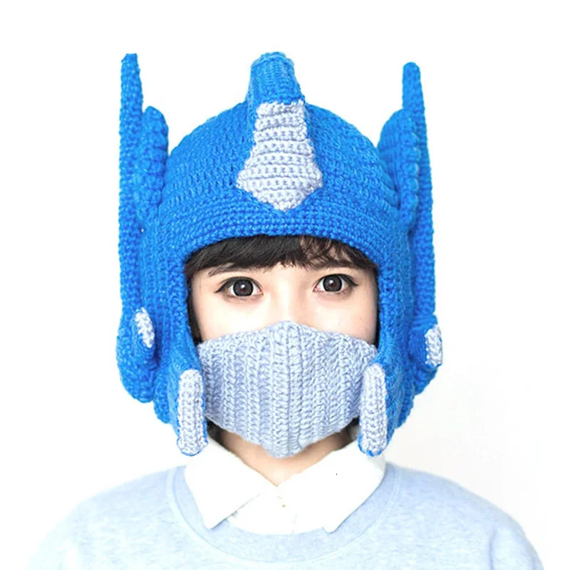 Novelty Children Cool Funny Boys Girls Child Helmet Beanie Winter Warm Handmade Kids Baby Boy