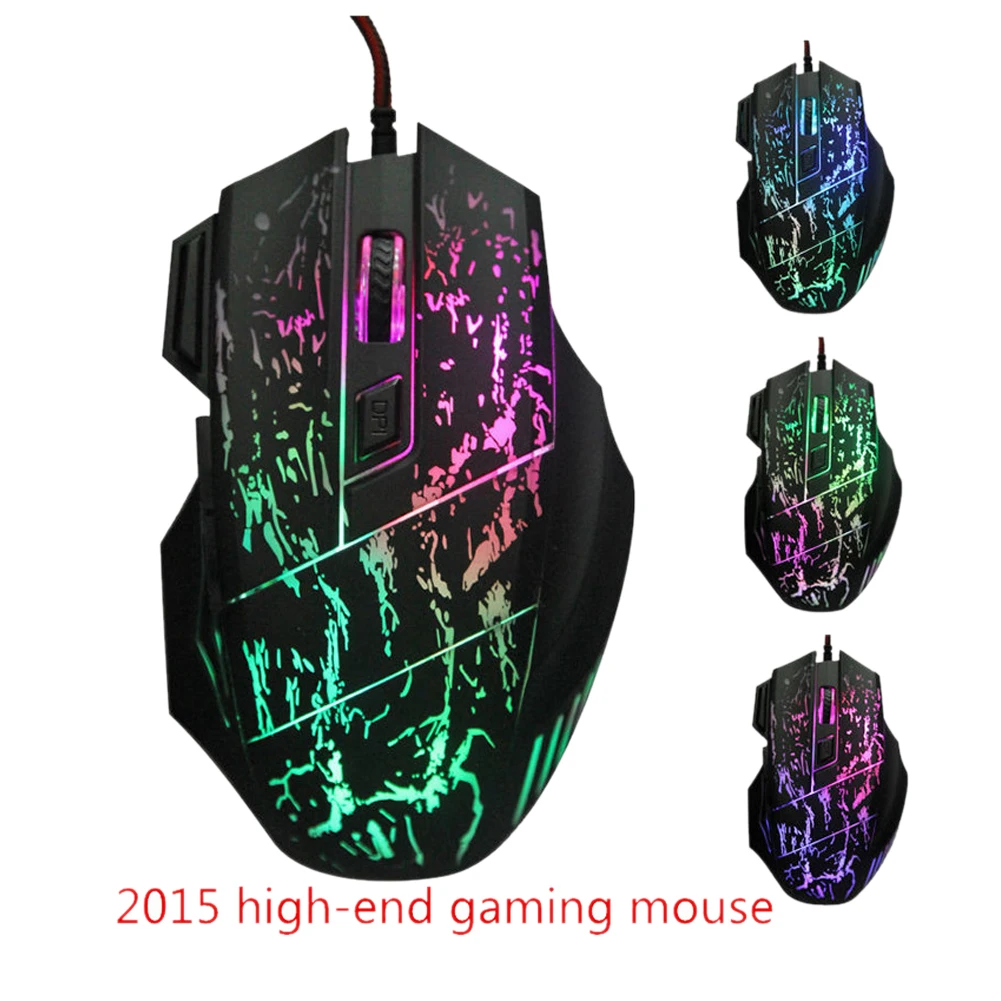 

Ergonomic Accessories Colorful Backlight Scroll USB Optical Engine No Delay Home Gaming Mouse Wired Computer 7 Buttons Sensitive