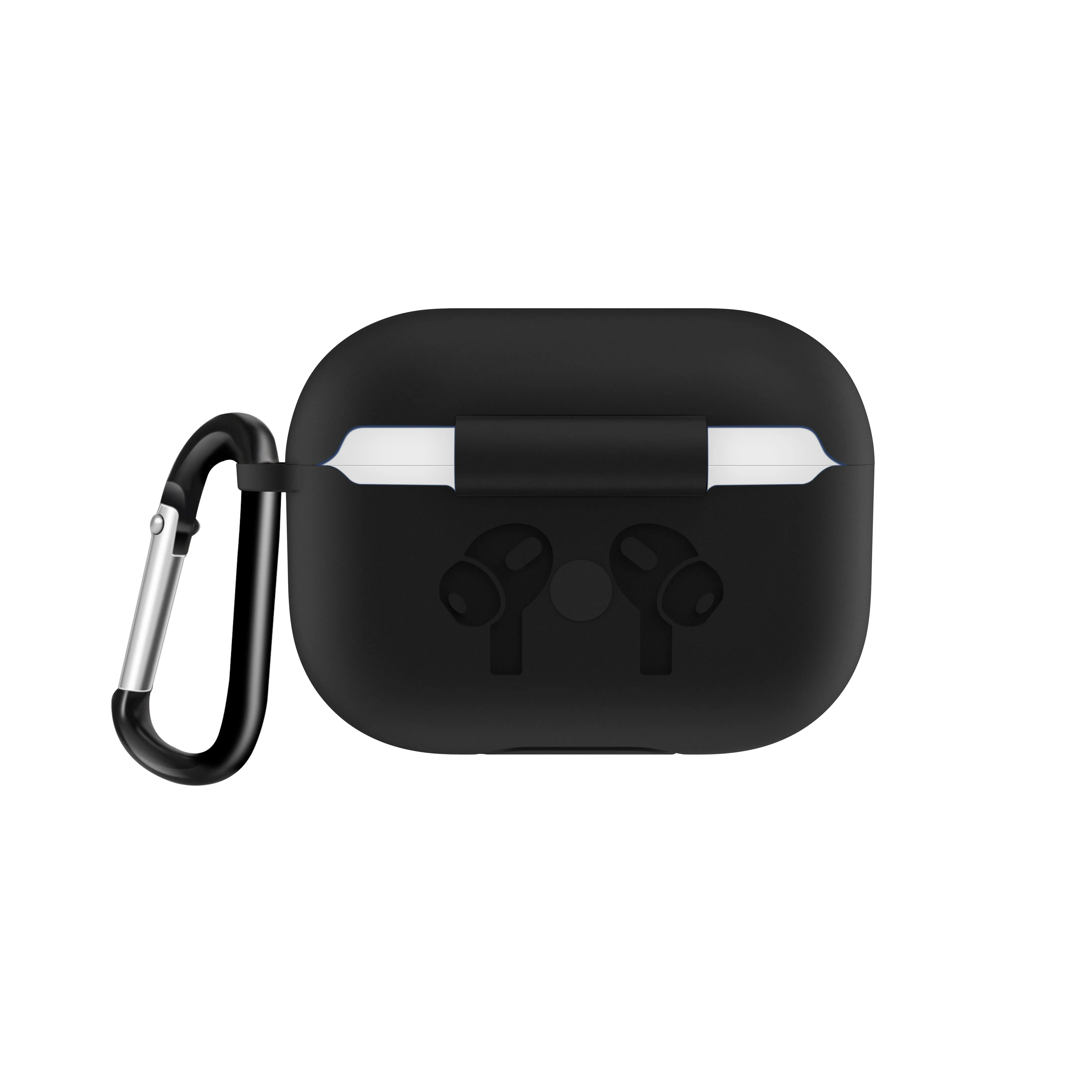 Ультра Тонкий силиконовый чехол Portefeuille для AirPods Pro для беспроводной зарядки, силиконовый защитный чехол, чехол для bluetooth-гарнитуры - Цвет: Черный