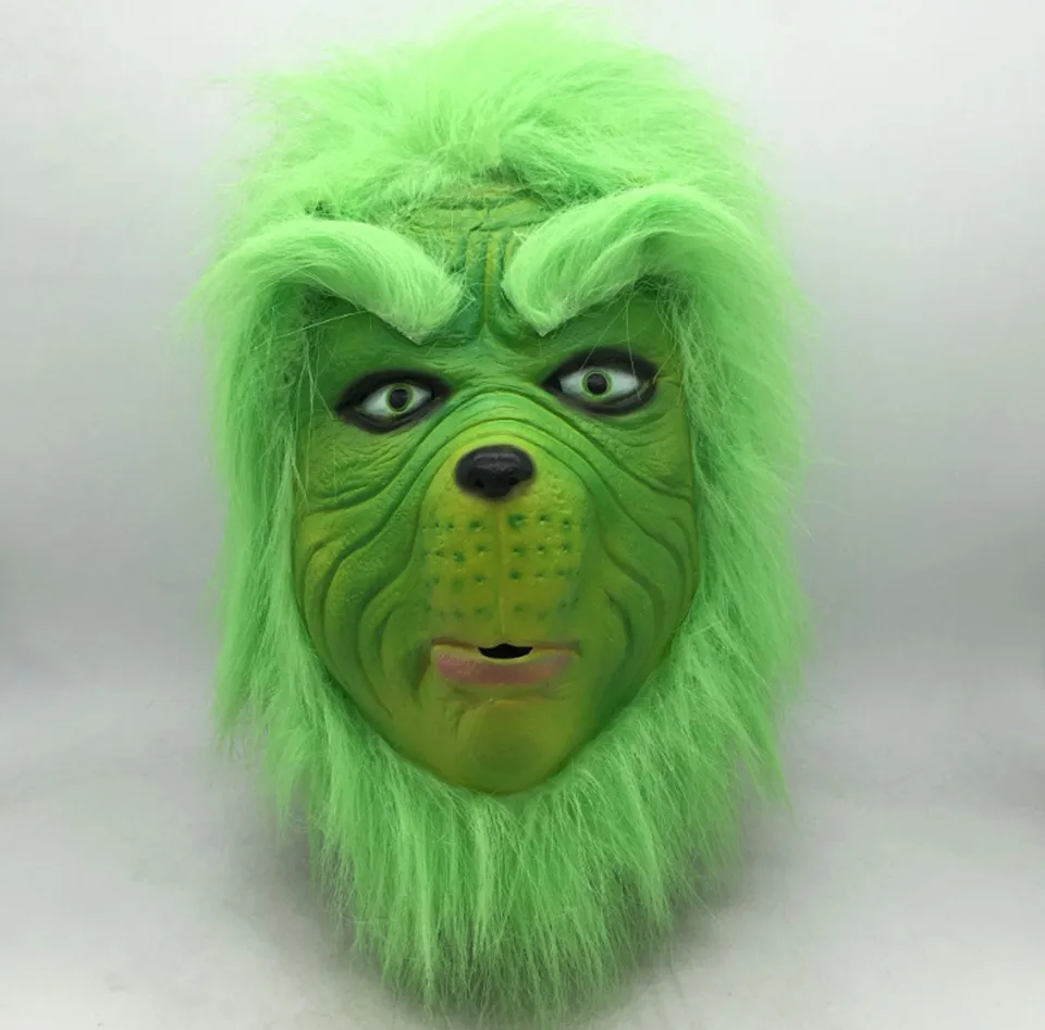Only Mask Анимированный комедийный фильм Grinch Рождественский карнавальный костюм нарядный наряд для мужчин и женщин с маской - Цвет: Only Mask