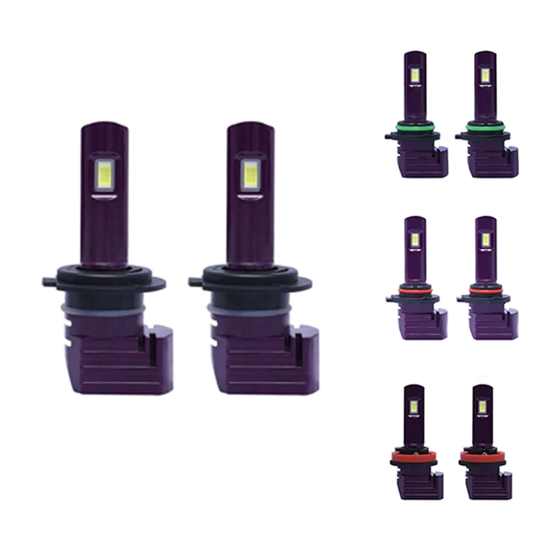 1 Pair Purple X11 Mini LED Car Headlight Light Bulbs Lamps with 6500K 1860 CSP Chip 72W 10000LM | Автомобили и мотоциклы