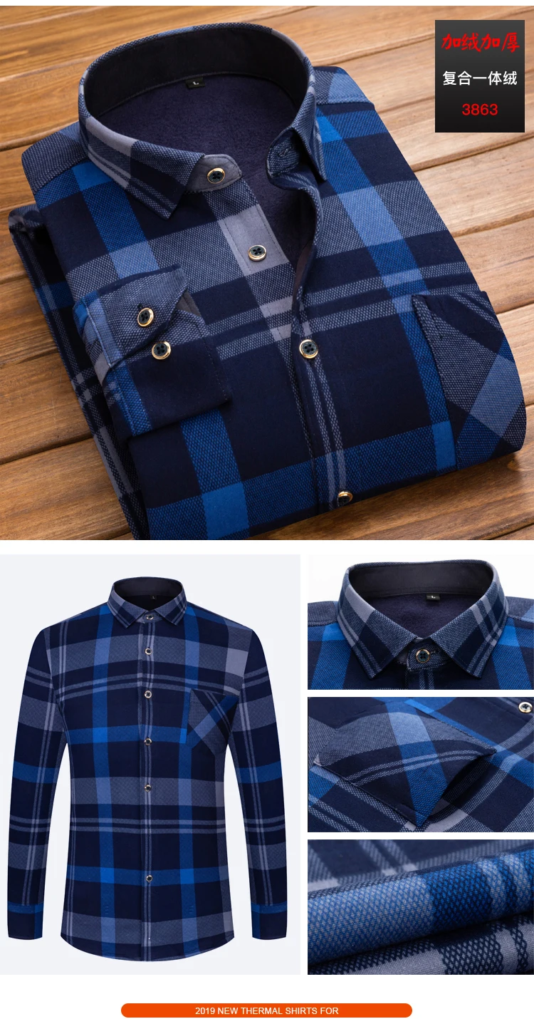 Los hombres de с длинными рукавами рюхтина de сна franela de algodón único однобортный Camisa клетчатая impreso добавить Лана де invierno cálido otoño