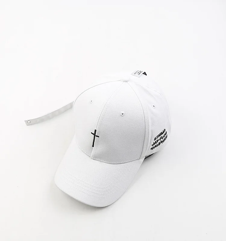 Белый Новая мужская женская мода вышивка крест бейсболка хлопок Snapback шляпа папы костяная Кепка летняя Пара хип хоп кепка s - Цвет: Белый