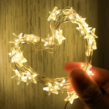 

2M 4M Outdoor Silver Wire LED String lights Holiday New Year Fairy Garland For Christmas Wedding Party Decor Battery Operated