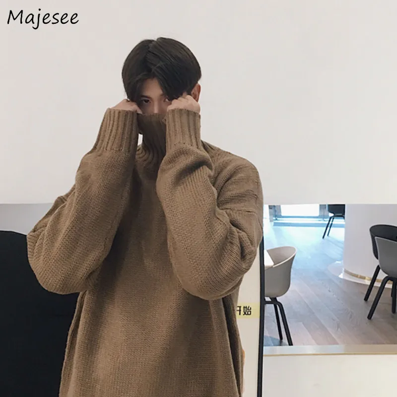 Men Sweaters Basic Solid Leisure Simple All-match Korean Coat Sweater Mens Winter Soft Knitting Warm Pullover Unisex Multicolor Men Sweaters Basic Solid Leisure Simple All-match Korean Coat Sweater Mens Winter Soft Knitting Warm Pullover Unisex Multicolor