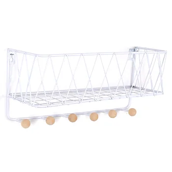 

Storage Rack Living Room Hollowed Out Home Large Capacity Wall Hanging Wrought Iron Multifunctional Key Holder With Hooks