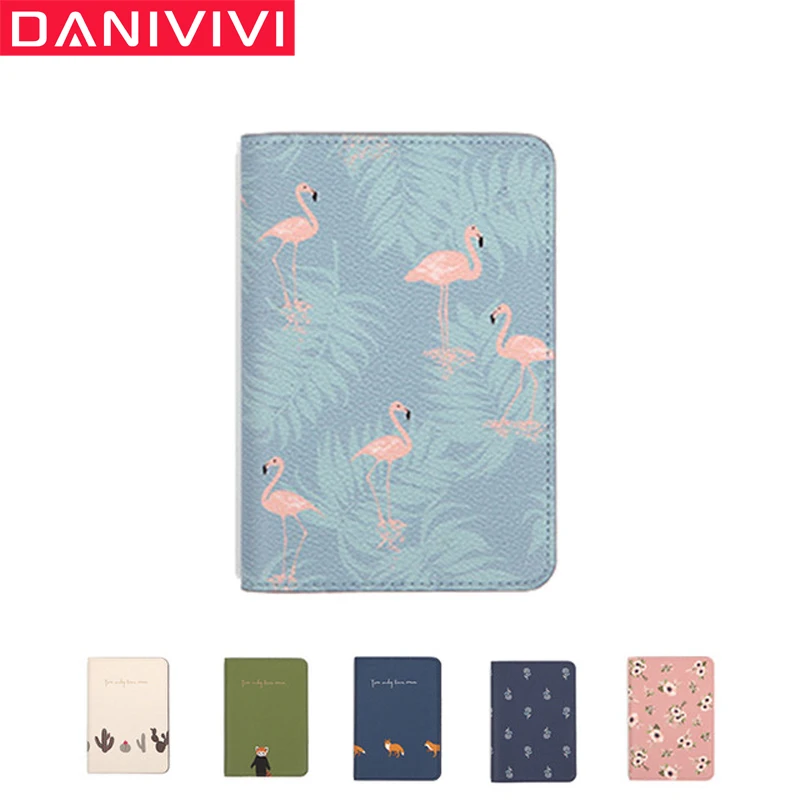 Женский кожаный чехол для паспорта с изображением мультяшного персонажа