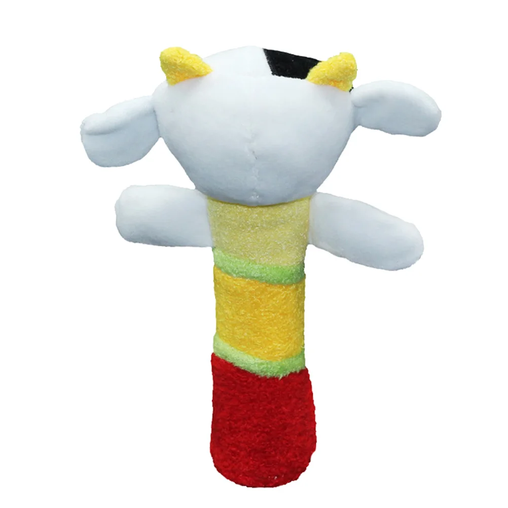 1PC Infant Rattle Animal Cartoon Soft Dolls Rattle Plaything Stick Owl Shape Doll Hand-bell for 0-2 Year Baby Toddler