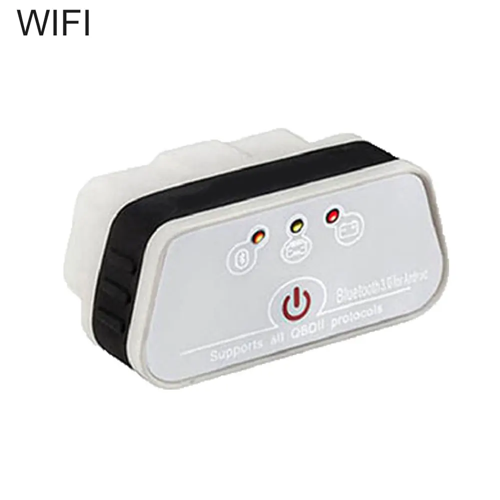 KW901 WiFi/Bluetooth OBD Автомобильный диагностический сканер для чтения неисправностей для iOS Android - Цвет: White Black