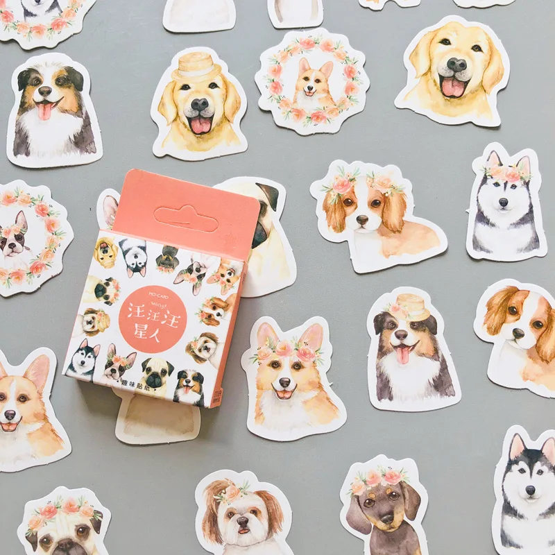 46 шт./кор. Kawaii Щенок Собака Декоративные стикеры сделай сам герметизирующая паста украшения