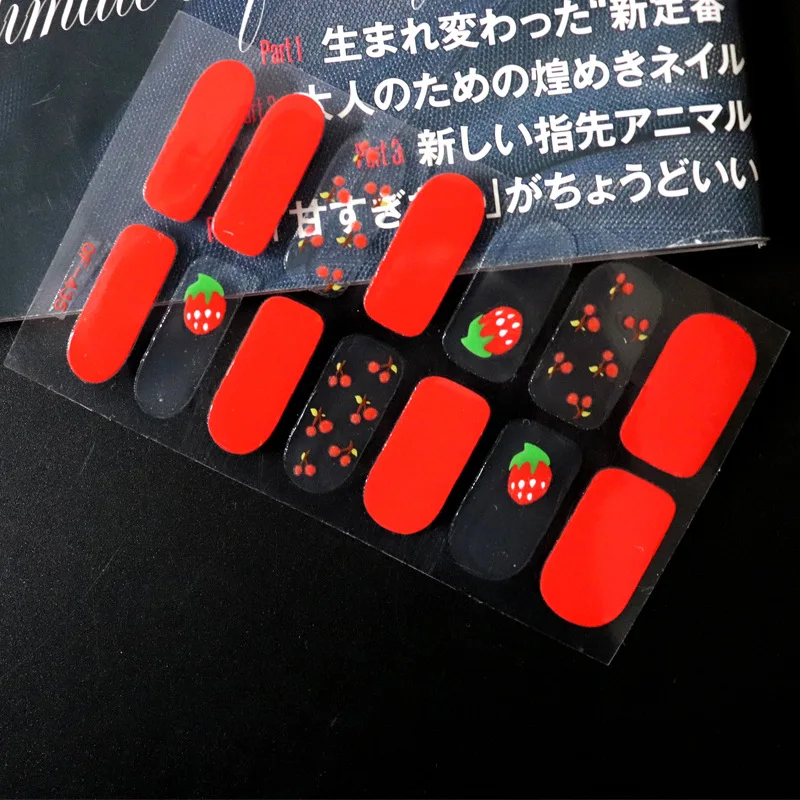 QF-435 1 Sheet Nail Art Sticker Mix Design Adhesive Wraps Full Cover DIY Stickers 3D Manicure Decoration Tips Decal for Women Wholesale - Цвет: QF-435