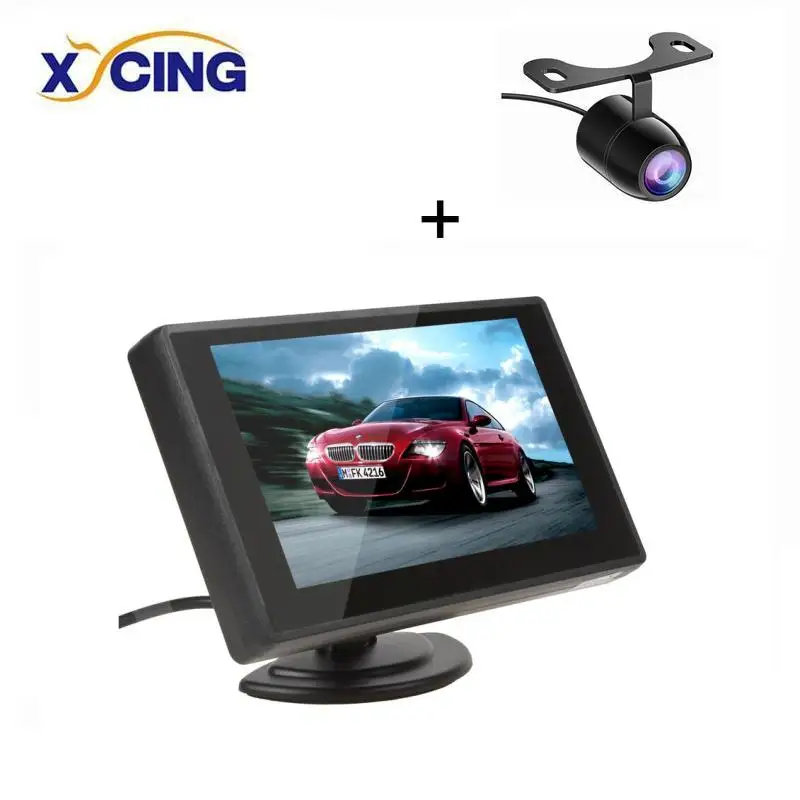 XYCING 4,3 дюймов TFT lcd монитор автомобиля монитор дисплей обратная камера парковочная система для автомобиля заднего вида Мониторы NTSC PAL - Цвет: Monitor-Camera