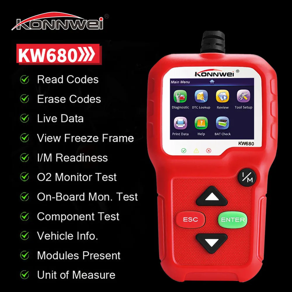 Vehemo OBD2 автомобильный диагностический сканер automotivo для KONNWEI KW680 Автосканер