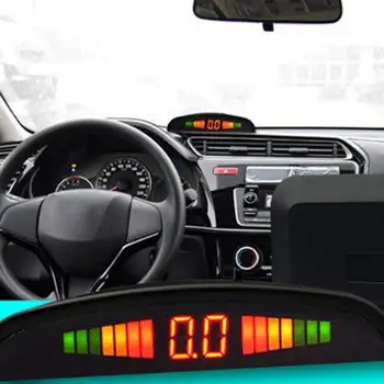 

12V Car Reversing Radar Parktronic LED Parking Sensor with 4 Sensors Reverse Backup Car Parking Radar Monitor Detector