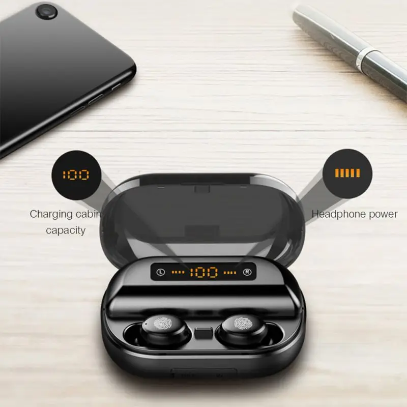 V11 TWS Bluetooth 5,0 стерео наушники сенсорные беспроводные наушники цифровой дисплей питания для iPhone Xiaomi SamSung