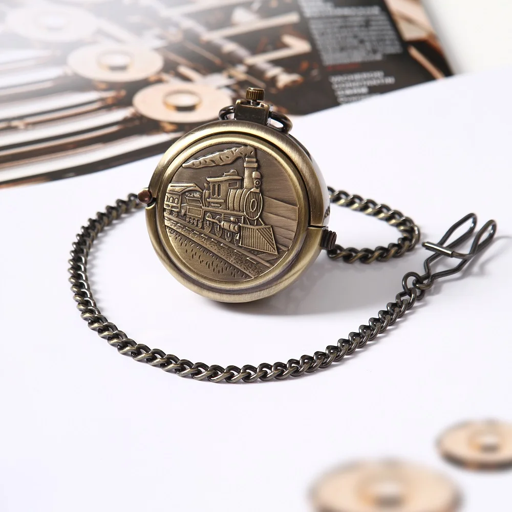 Vintage Watch Necklace Steampunk Skeleton Mechanical Fob Pocket Watch Clock Pendant Hand winding Men Women Chain 1