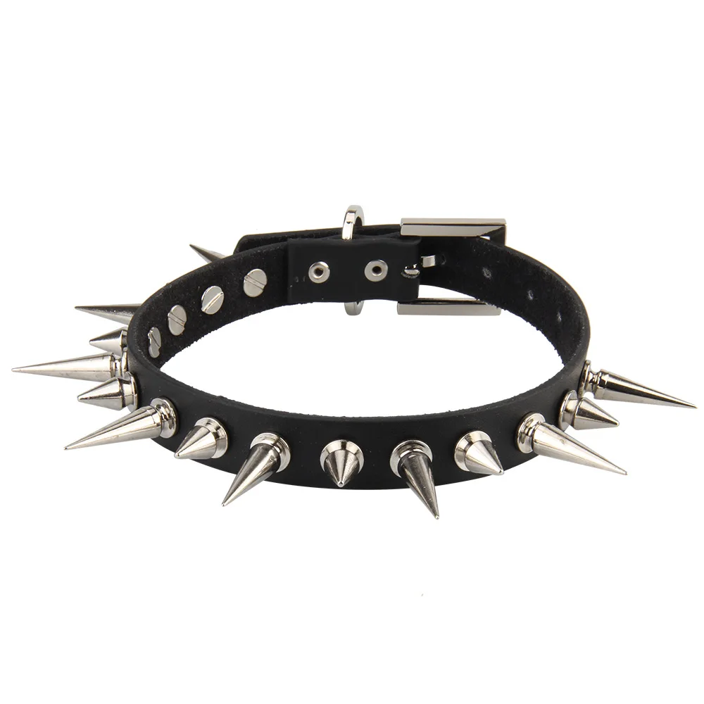 Punk Spiked Choker Collar With Spikes 