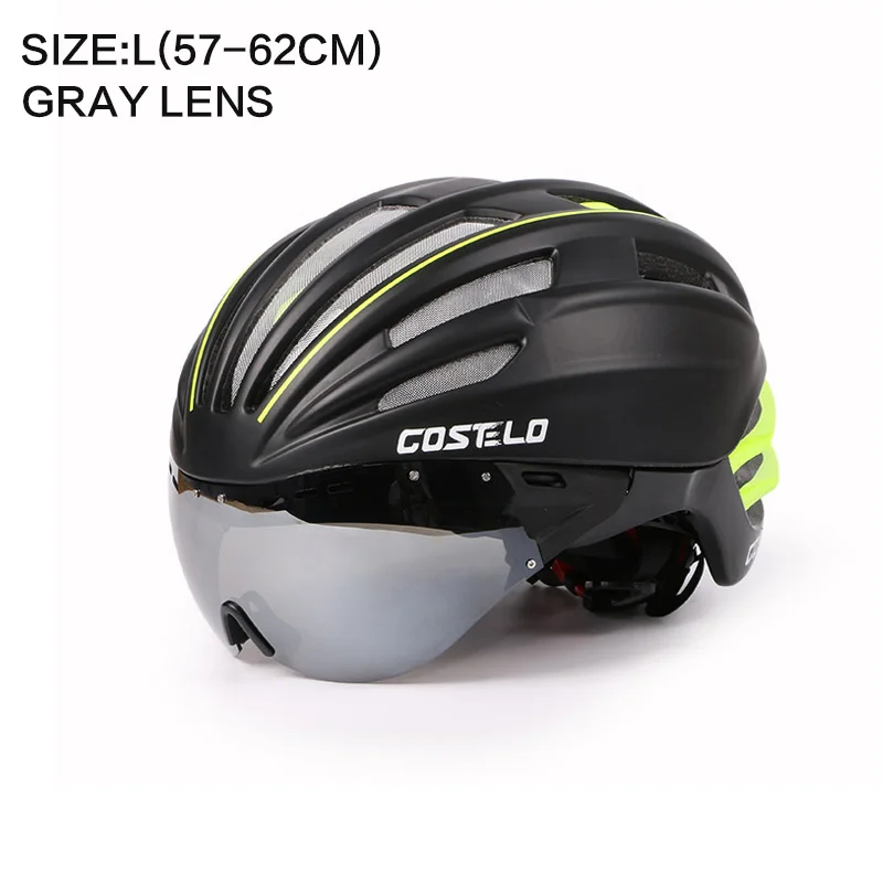 GREEN L GRAY LEN Costelo велосипедный шлем 4 цвета MTB Горный шоссейный велосипедный шлем Casco speed Airo RS Ciclismo очки Bicicleta - Цвет: GREEN L GRAY LEN