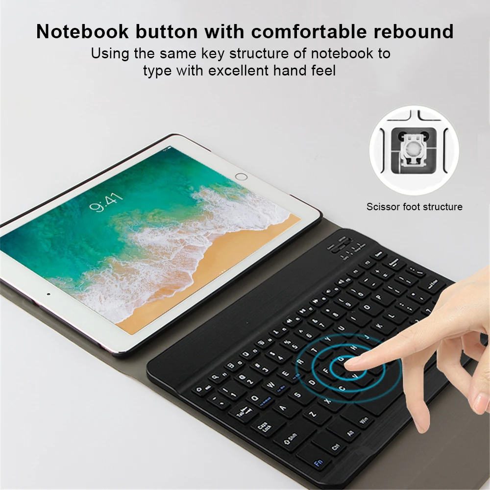 Клавиатура для Ipad 9,7 дюймов чехол для планшета из искусственной кожи откидная крышка устойчивый планшетный протектор со съемными Blutooth клавиатура
