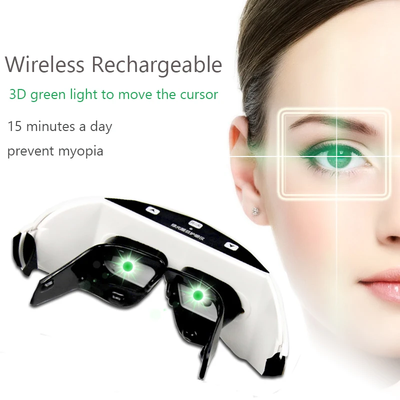 

Wireless 3D Rechargeable Green Light Eye instrument Restore vision Eye Massager Child Myopia Treatment Massage eye glasses