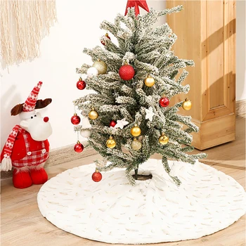 

122CM Christmas Tree Skirt Plush Skirt DecorationTree Skirt For Xmas Holiday New Year Home Decorations Indoor Outdoor