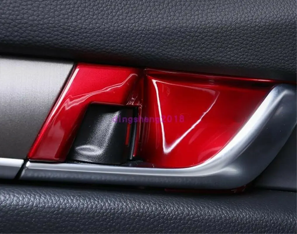 Для Honda Accord, 4 шт., красный АБС-пластик, автомобильная внутренняя дверная чаша, декоративная накладка, Автомобильная модификация, автомобильные аксессуары