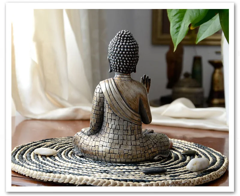 Strongwell Смола Имитация медь буддизм Bodhisattva статуя Будды Шакьямуни скульптура Будды голова Будды Смола Ремесло Декор