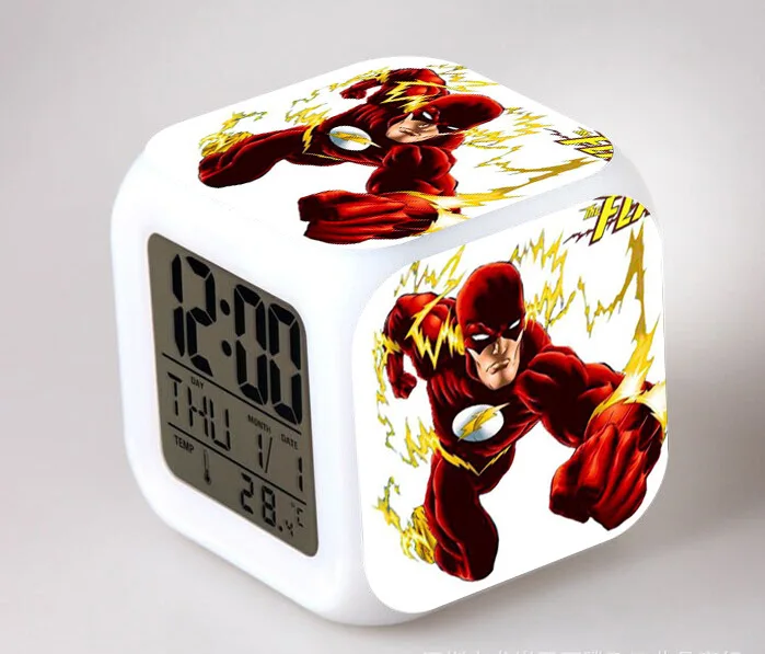 Флэш мультяшный будильник детские игрушки Led reloj будильник, цифровой Электронные часы с будильником Пробуждение свет стол reveil wekker - Цвет: see chart