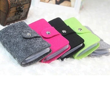 

Solid color Mini 24-card felt multi-card type ID Credit Card Case Package Bag Holder 2020 Business Card Case Unisex ID holders