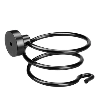 

Wall Hair Dryer Rack Space Aluminum alloy Bathroom Wall Holder Shelf Storage (Black)