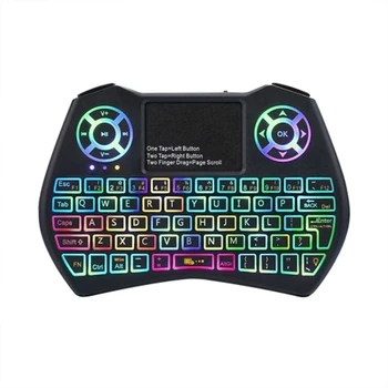 

2.4GHz LED RGB Backlit Wireless Keyboard with Touchpad Mouse Remote Control for Android TV BOX PC Projector