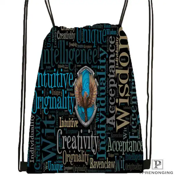 Drawstring Backpack Custom hufflepuff-@ 03-походная сумка на шнурке милый рюкзак для детей(черная спинка) 31x40 см#180611-03-127 - Цвет: Drawstring Backpack