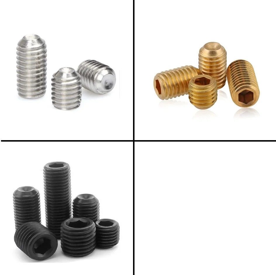 1050pcs Din916 Black Or Brass Set Screw M1.6 M2 M2.5 M3 M4 M5 M6 M8