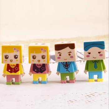 

Creative Doll Design Double Holes Pencil Sharpener Set With Eraser Kids' Gift Prize Office School Stationery Supplies