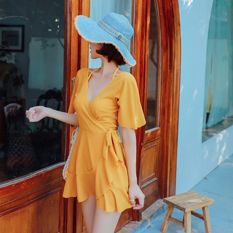 2020 Women Plus Size One Piece Swimwear Push Up Swim Beach Dress Summer Sexy Bathing Suit Swimming Beachwear Female Suits | Спорт и