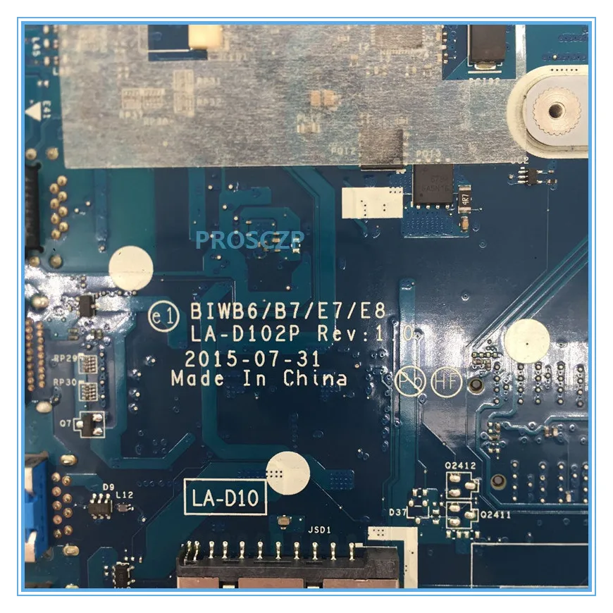 Высокое качество для Thinkpad B51-80 E51-80 материнская плата для ноутбука BIWB6/B7/E7/E8 LA-D102P с SR2EY I5-6200U ЦП хорошо работает