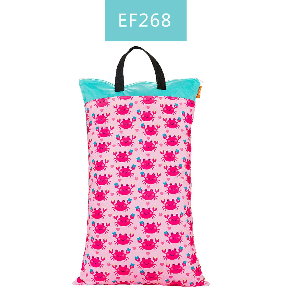 Diaper Bag Stroller Organizer Bags HappyFlute Polyester PUL Waterproof Baby Bags for Mom Baby Stroller Use 40*70cm Big Size Double Packet Diaper Wet Bag