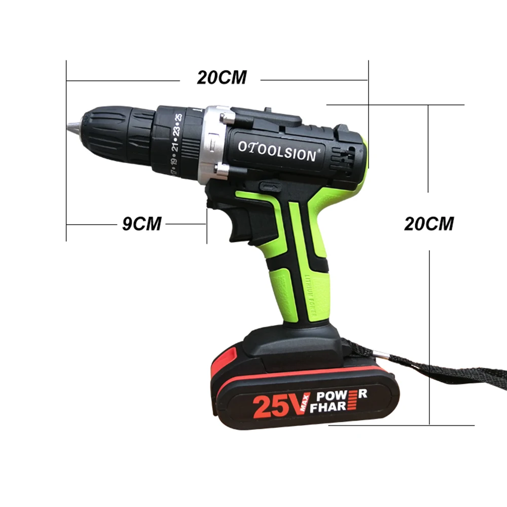 New 25V Impact Screwdriver Cordless Screwdriver Power Tool Set Impact Electric Drill Screwdriver Drill Electric Screwdriver (8)