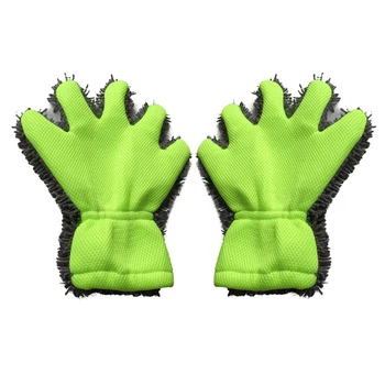 

Automotive Tool Cleaning Glove Soft Microfiber Double Sided Water Absorption Window Car Wash Mitt Dust Remove 5 Finger Scrubbing