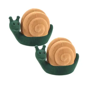 

2 Pcs Ring Jewelry Storage Box Snail Shape Storage Case Stud Earrings Storage Organizer Unique Jewelry Packaging Box