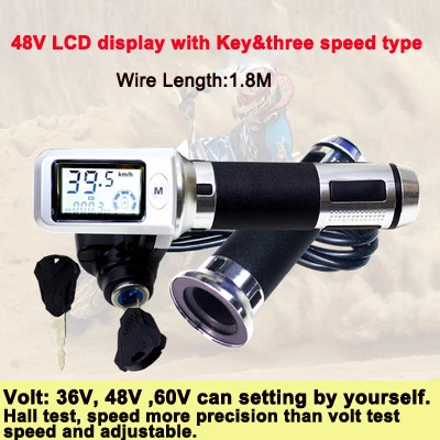 48V L Key 3speed 36 в 48 в 60 в водонепроницаемый ЖК-дисплей измеритель скорости Электрический велосипед цифровой поворот дроссельной заслонки зал скорость Показать Ebike три скорости пробега - Цвет: 48V L Key 3speed