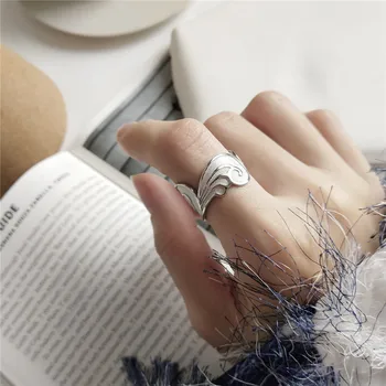 

RUIYI Real 925 Sterling Silver Personalized Original design Flaky Clouds Niche Rings Women Pure Silver Geometric Wedding Rings